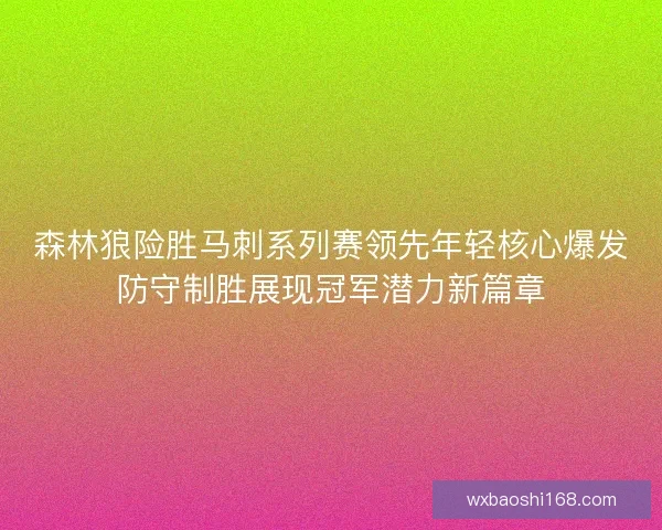森林狼险胜马刺系列赛领先年轻核心爆发防守制胜展现冠军潜力新篇章