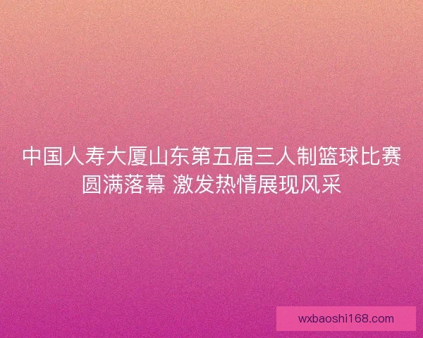 中国人寿大厦山东第五届三人制篮球比赛圆满落幕 激发热情展现风采